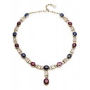 Ruby & Sapphire Collar With White Topaz