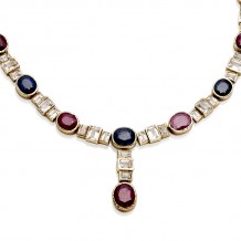 Ruby & Sapphire Collar With White Topaz